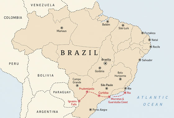 map - Embark on a unique journey through southern Brazil
